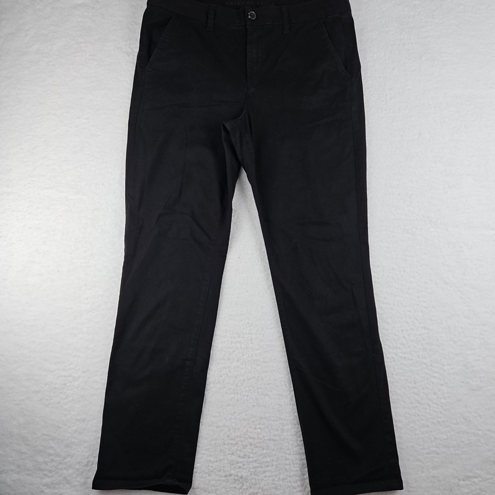 American Eagle Outfitters Super Stretch Womans Black Pants Plus Sz 18 Flat Front